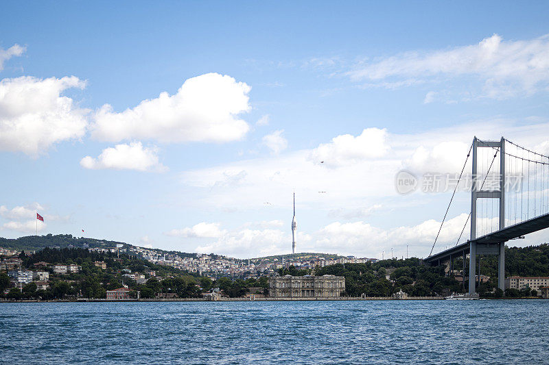 Bosphorus Bridge from beautiful city is İstanbul to sunny day, Turkey